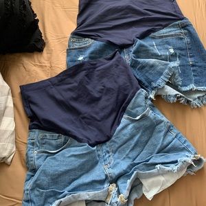 Maternity jean shorts